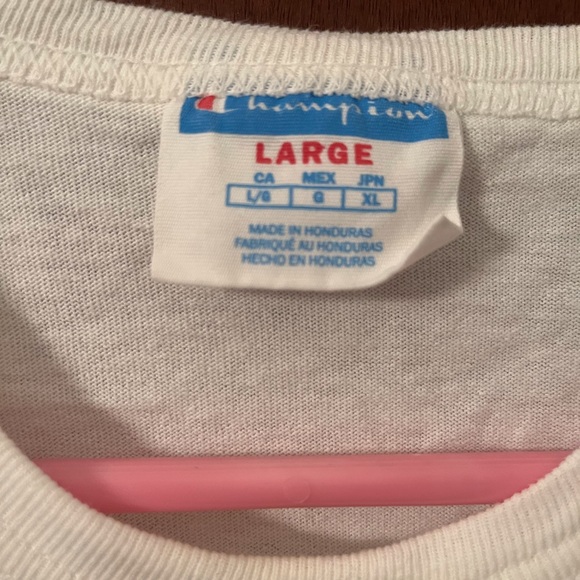 ❌SOLD❌ Champion, White Short Sleeve Tee, Large - Picture 2 of 5